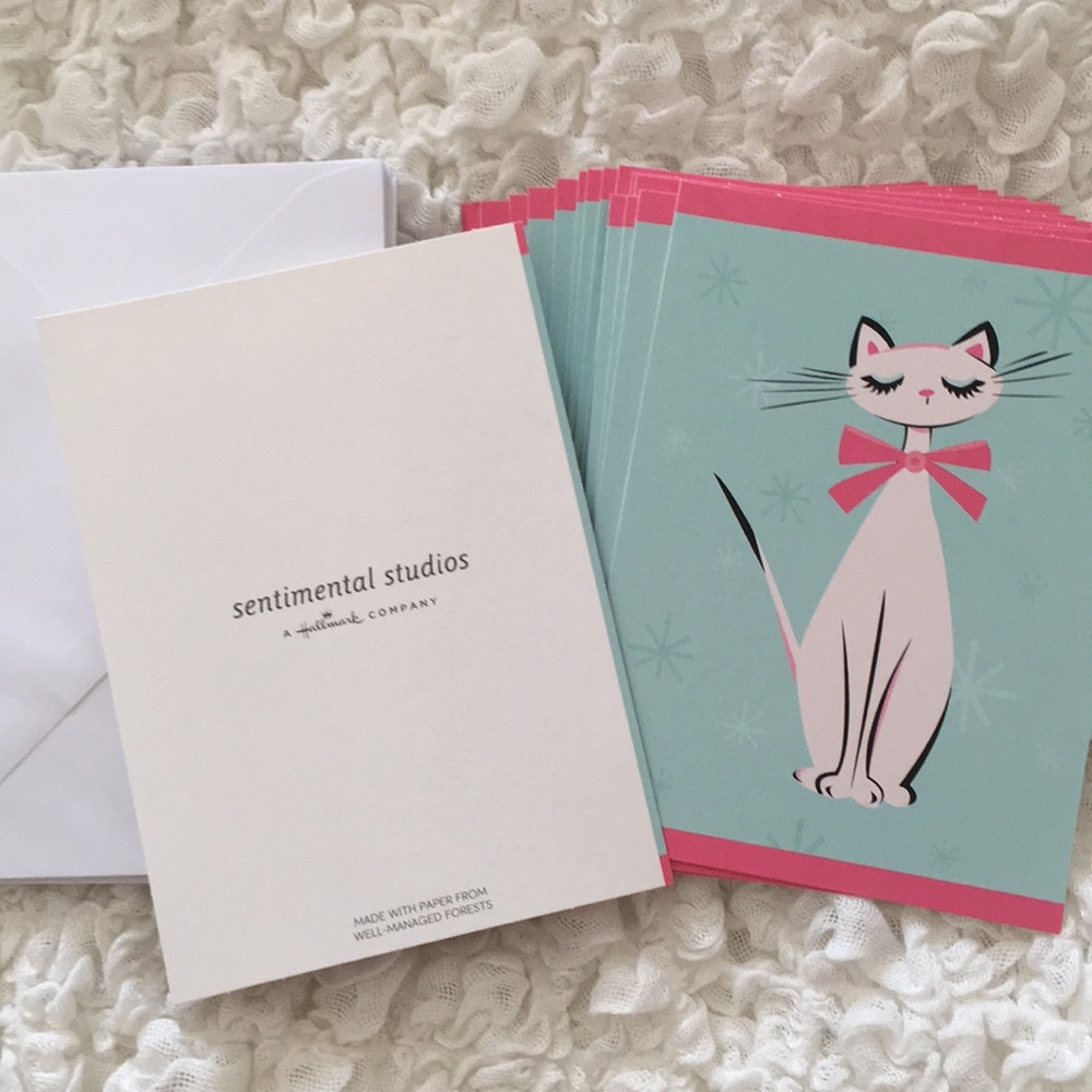 Kitsch Retro Mod Cat Cards Set - Picture 4 of 4